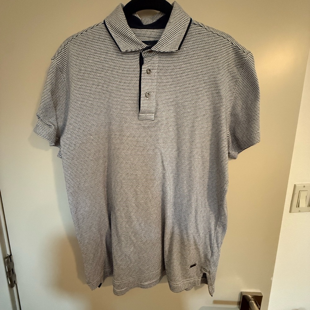 Rodd & Gunn Navy and White Micro-Striped Polo